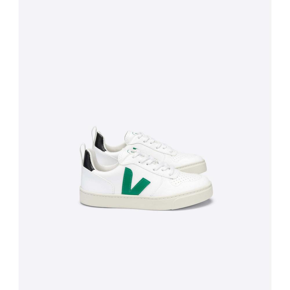 Veja V-10 LACE CWL Kids\' Shoes White/Green | NZ 788TCE